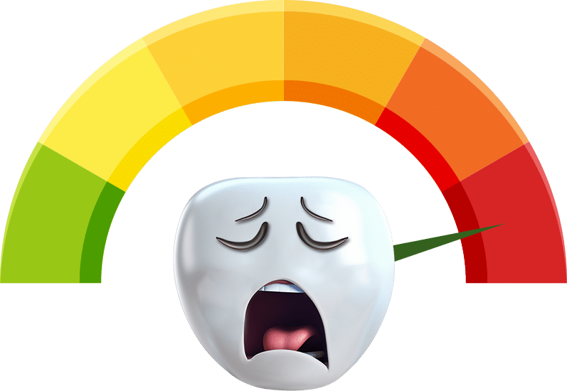 Dentometer teeth sensitivity test score above 80